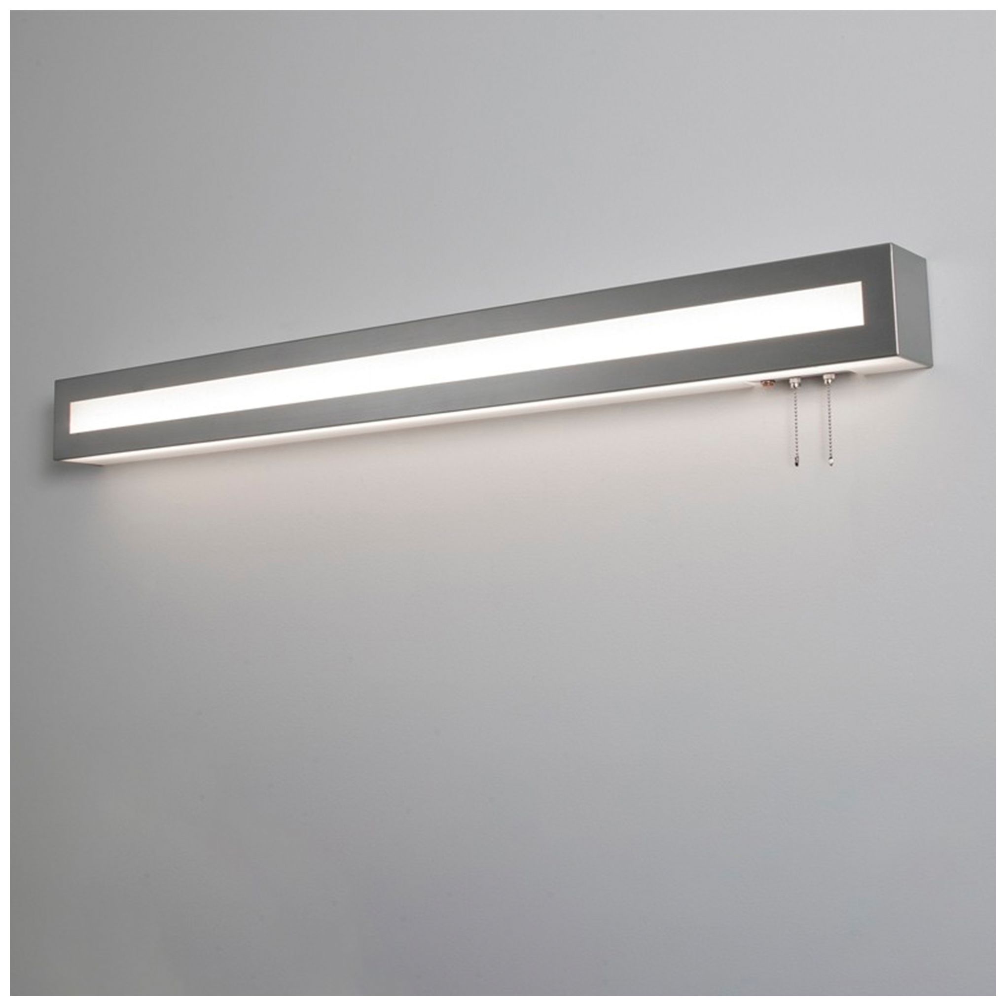 Image 4 Hayes - Overbed Fixture - 4 Ft. - Satin Nickel Finish - White Acrylic more views