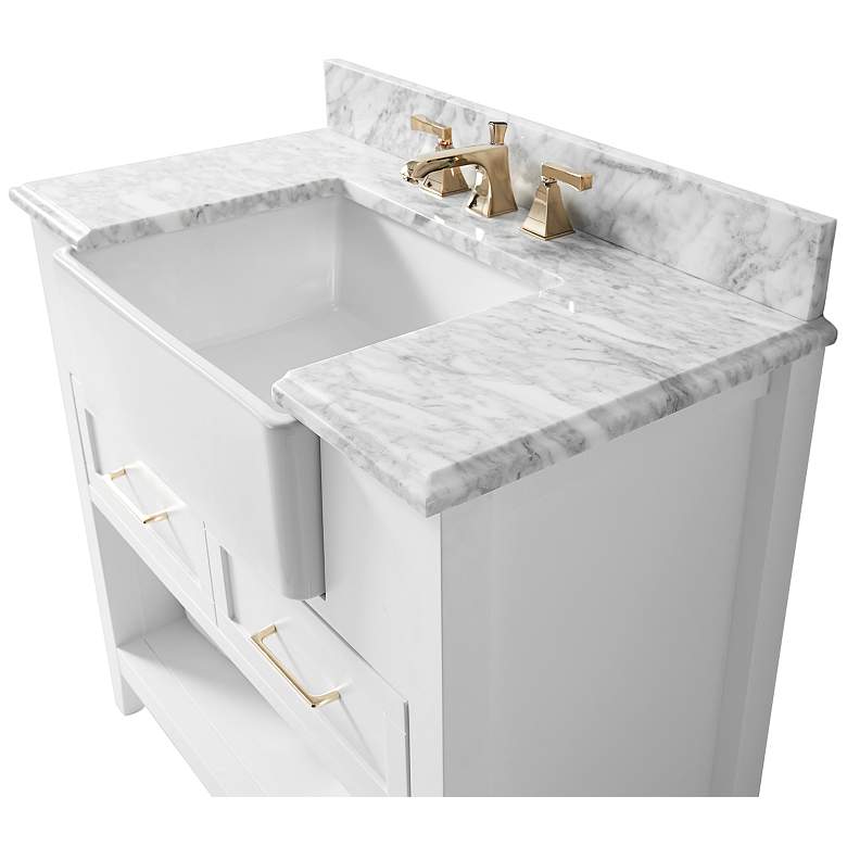 Image 3 Hayley 36 inch Wide White Single Sink Bath Vanity Cabinet Set more views