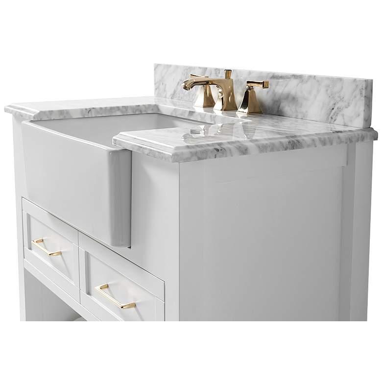 Image 4 Hayley 36 inch Wide White Single Sink Bath Vanity Cabinet Set more views