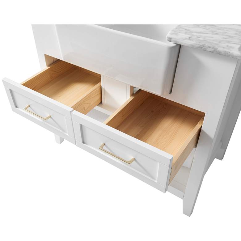 Image 6 Hayley 36" Wide White Single Sink Bath Vanity Cabinet Set more views