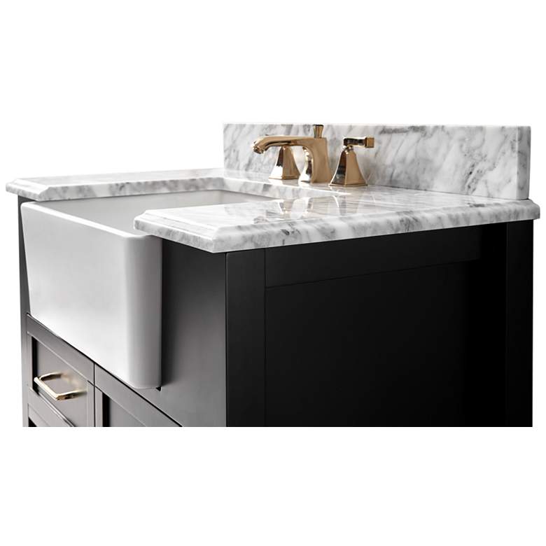 Image 2 Hayley 36 inchW Black Onyx Single Sink Bath Vanity Cabinet Set more views
