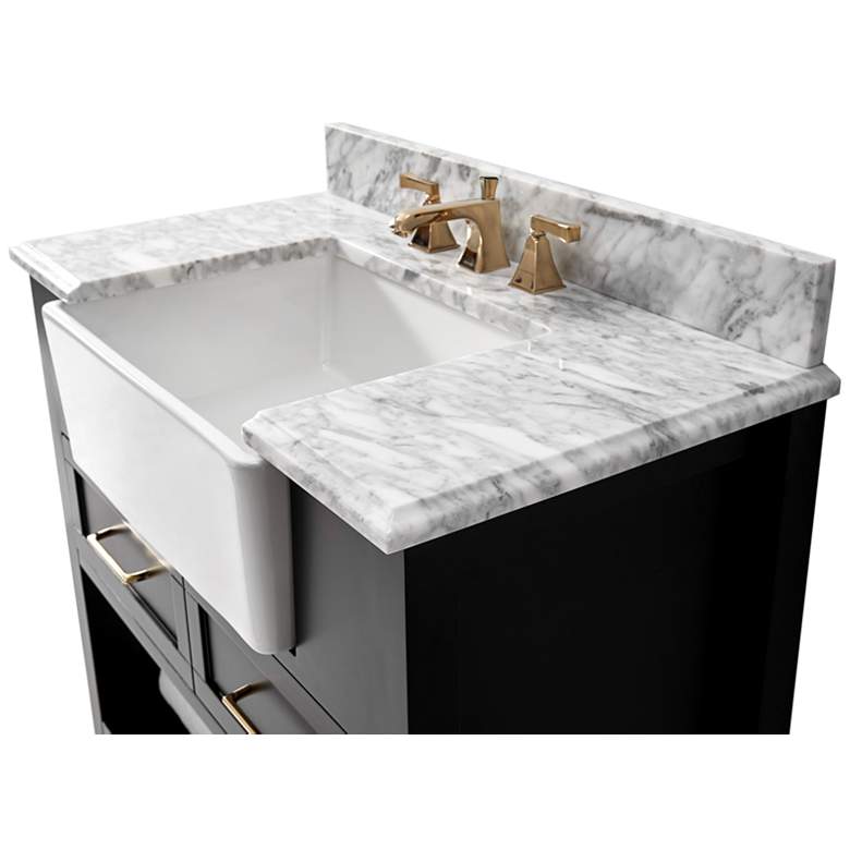Image 3 Hayley 36"W Black Onyx Single Sink Bath Vanity Cabinet Set more views