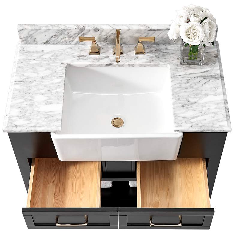 Image 5 Hayley 36 inchW Black Onyx Single Sink Bath Vanity Cabinet Set more views