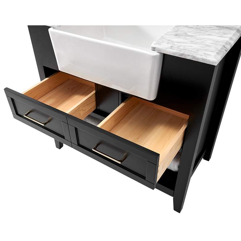 Image 6 Hayley 36"W Black Onyx Single Sink Bath Vanity Cabinet Set more views