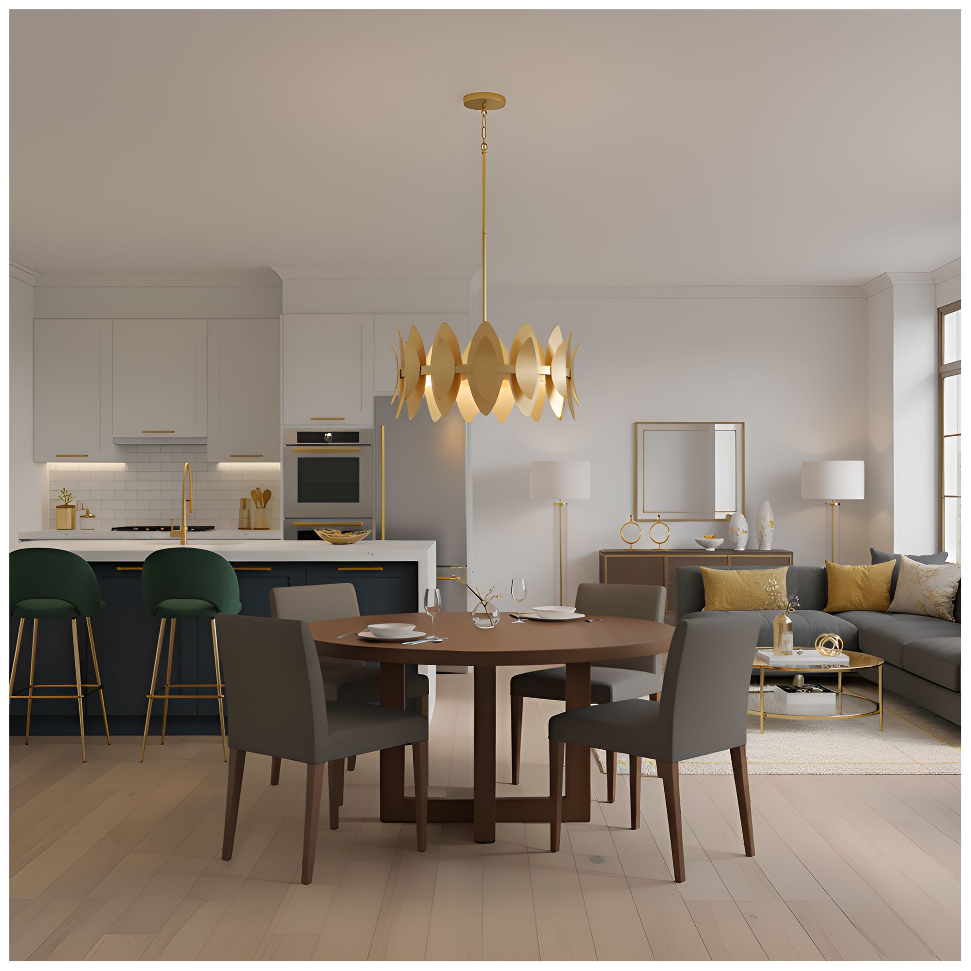 Image 7 Hayley 6-Light Gold Leaf Pendant Light more views