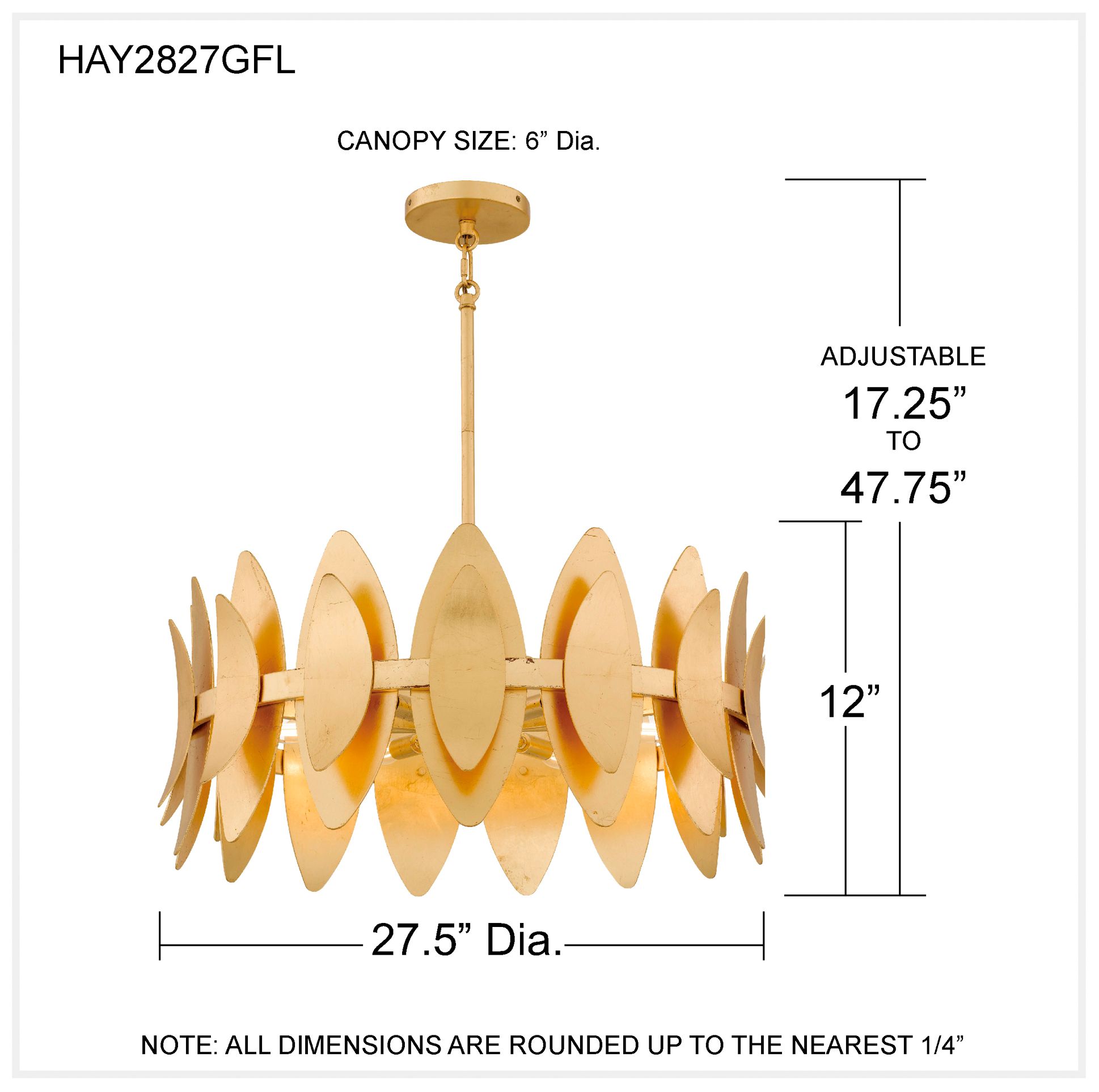 Hayley 6-Light Gold Leaf Pendant Light