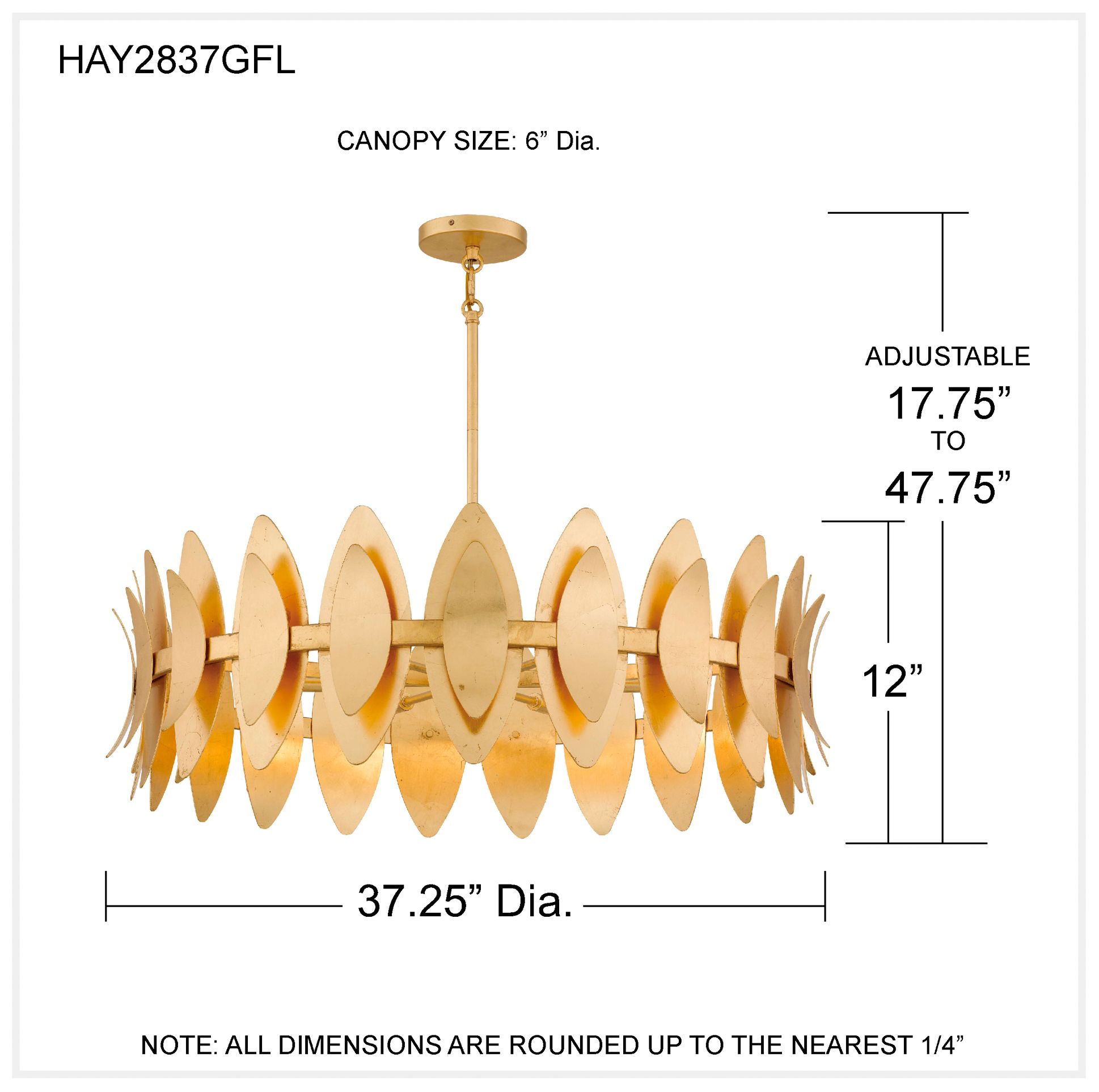 Hayley 6-Light Gold Leaf Pendant Light