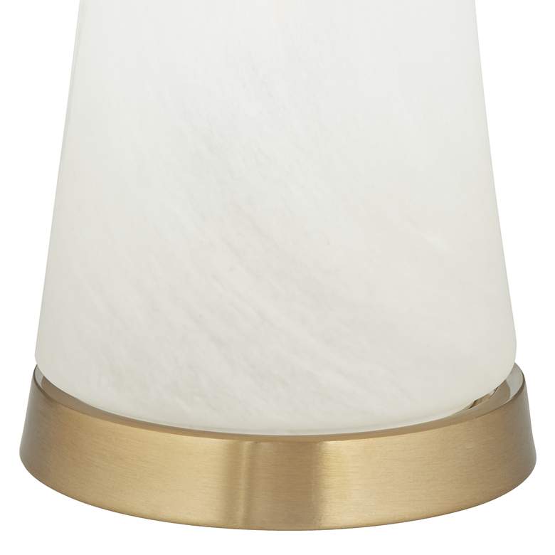 Hayley Modern White Alabaster Glass Night Light Table Lamp more views