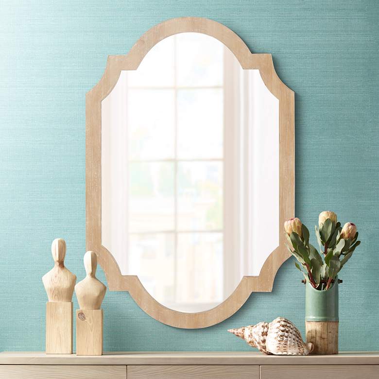Image 1 Hayley Natural and Beige 27 inch x 40 inch Wall Mirror