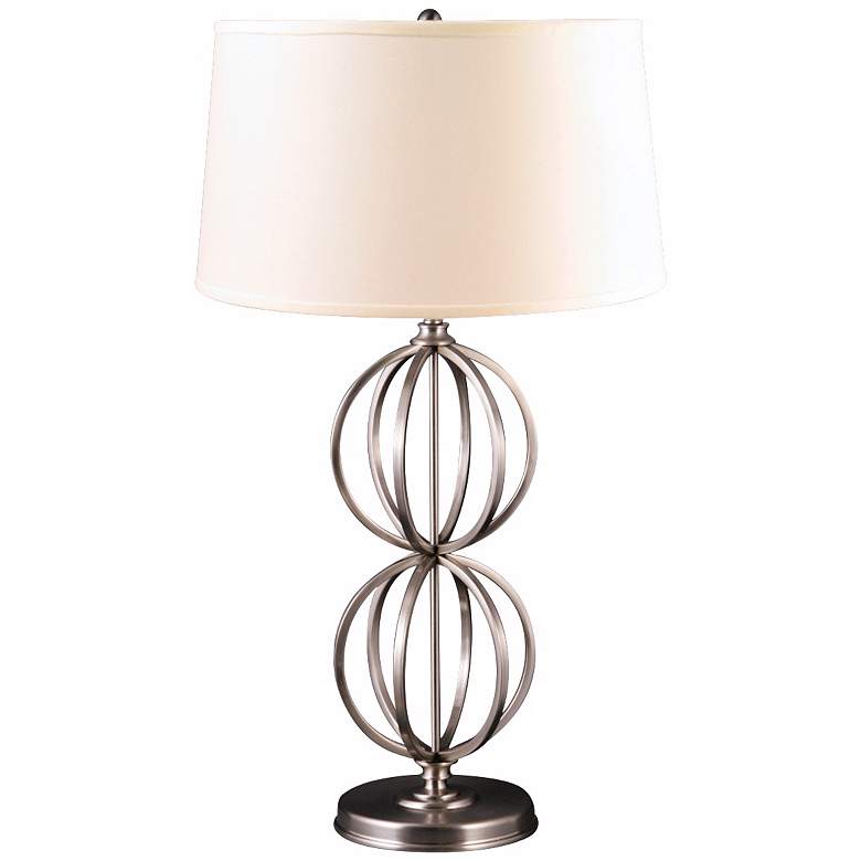Image 1 Hayley Satin Nickel Stacked Globes Table Lamp