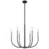 Haylie 26" Wide Black and Brushed Nickel 6-Light Chandelier