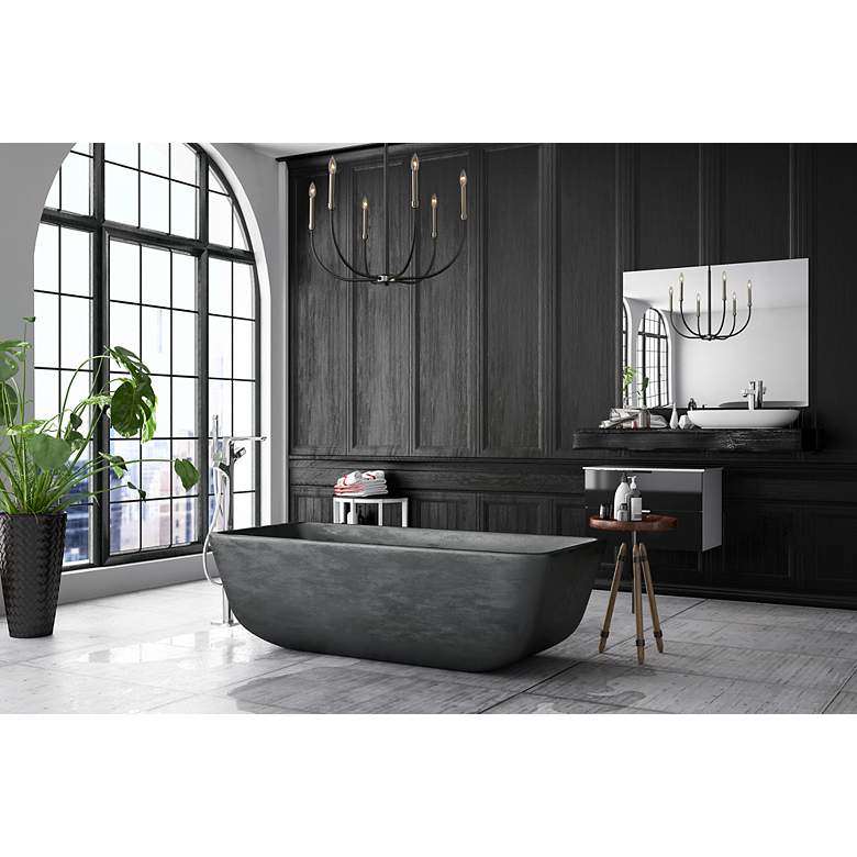 Image 3 Haylie 26" Wide Black and Brushed Nickel 6-Light Chandelier more views