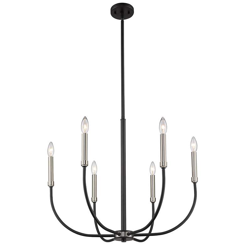 Image 5 Haylie 26" Wide Black and Brushed Nickel 6-Light Chandelier more views