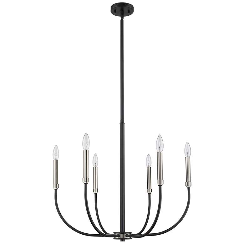 Image 7 Haylie 26" Wide Black and Brushed Nickel 6-Light Chandelier more views