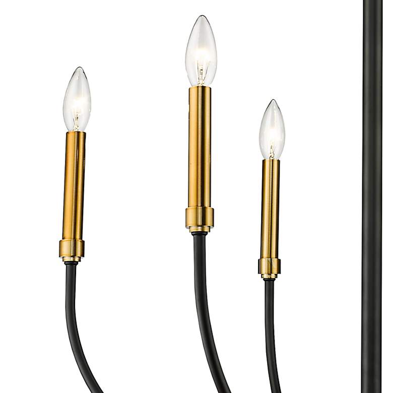 Image 4 Haylie 26"W Matte Black and Olde Brass 6-Light Chandelier more views