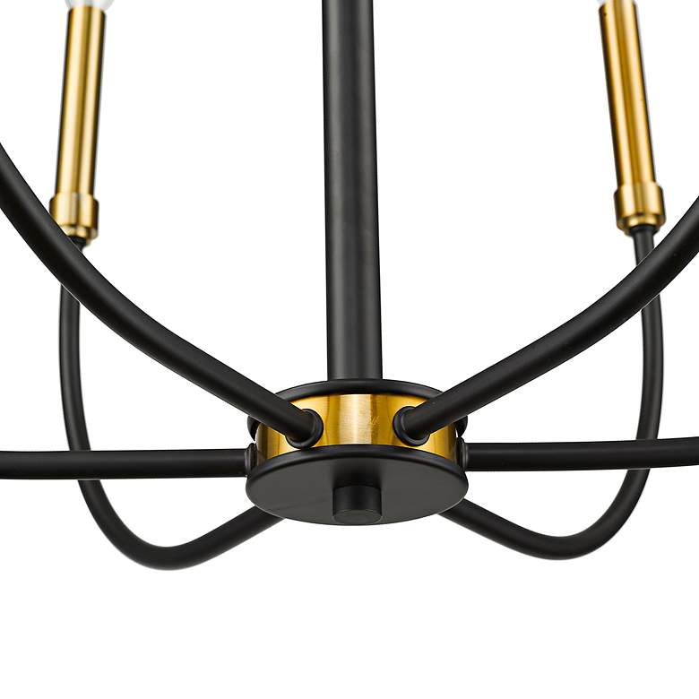 Image 5 Haylie 26"W Matte Black and Olde Brass 6-Light Chandelier more views