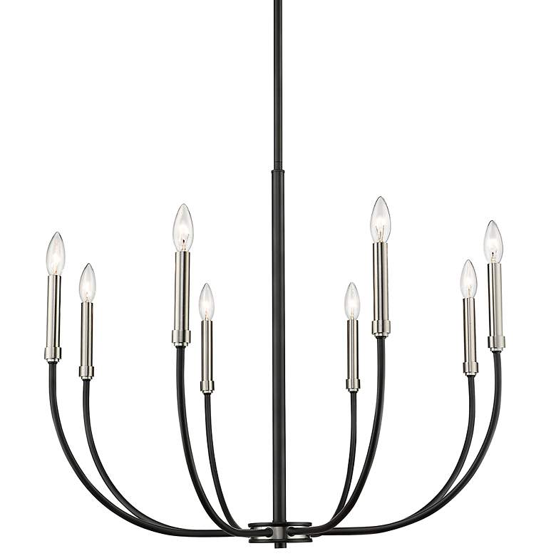 Image 3 Haylie 32 1/2"W Black and Brushed Nickel 8-Light Chandelier