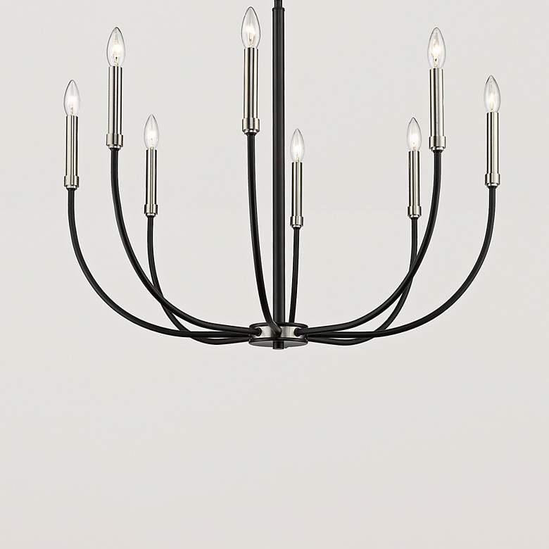 Image 2 Haylie 32 1/2"W Black and Brushed Nickel 8-Light Chandelier