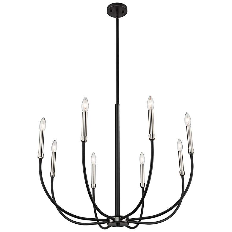 Image 6 Haylie 32 1/2"W Black and Brushed Nickel 8-Light Chandelier more views