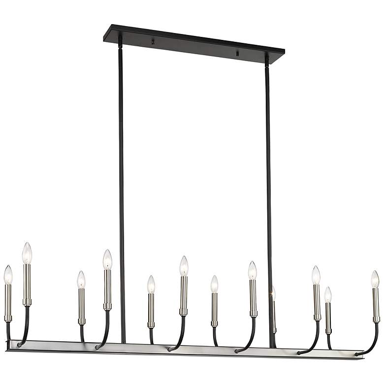 Image 3 Haylie 56" Wide Black and Nickel 12-Light Island Chandelier