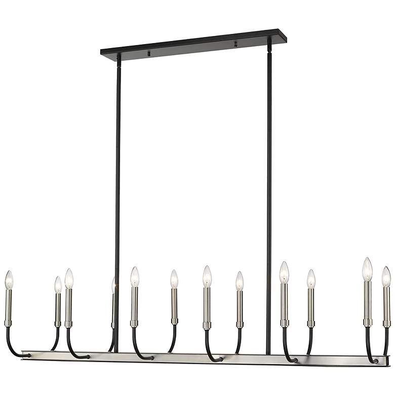 Image 7 Haylie 56" Wide Black and Nickel 12-Light Island Chandelier more views