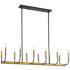 Haylie 56"W Matte Black Brass 12-Light Island Chandelier