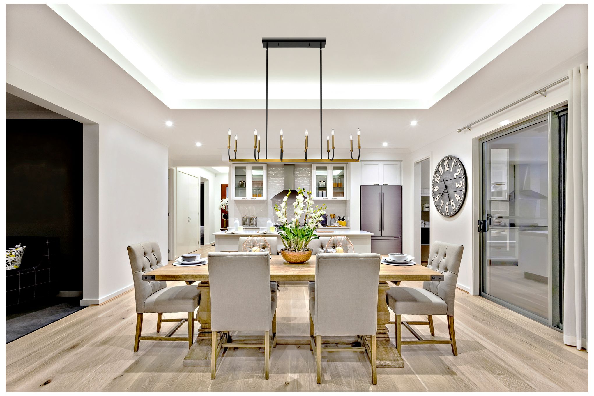 Image 2 Haylie 56"W Matte Black Brass 12-Light Island Chandelier more views