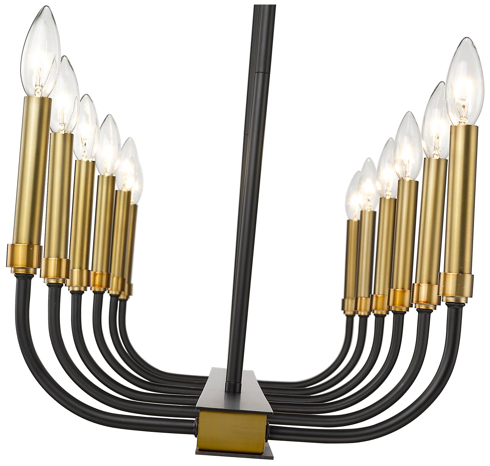 Image 6 Haylie 56"W Matte Black Brass 12-Light Island Chandelier more views