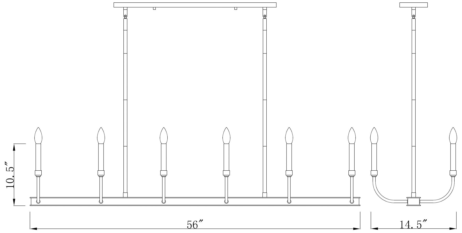 Haylie 56"W Matte Black Brass 12-Light Island Chandelier
