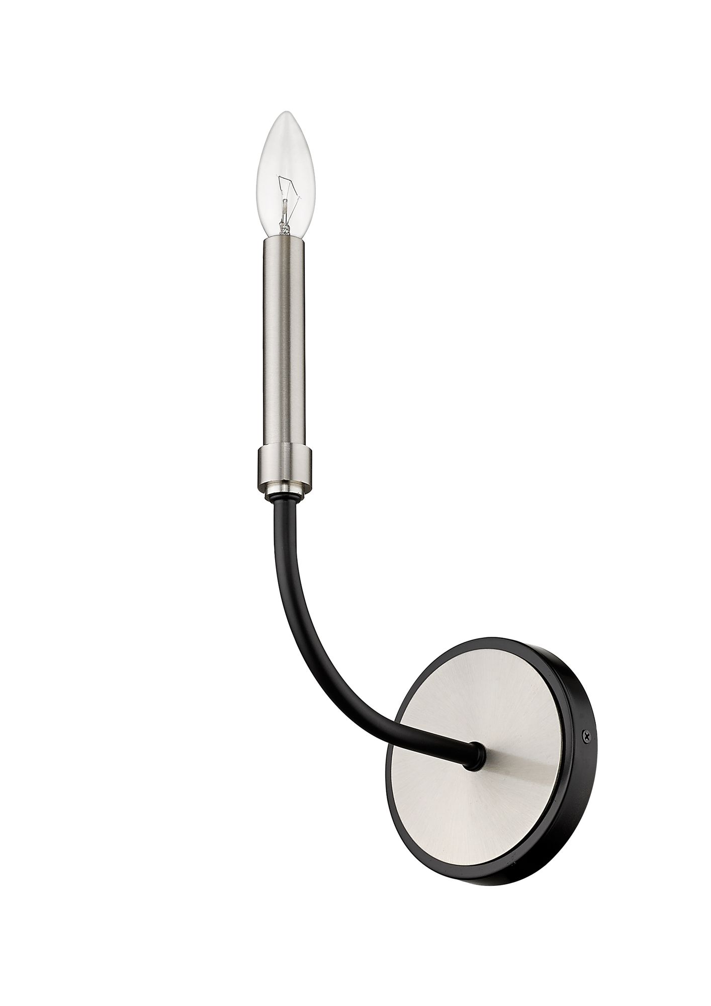 Haylie by Z-Lite Matte Black + Brushed Nickel 5.25 inch 1 Light Wall Sconce