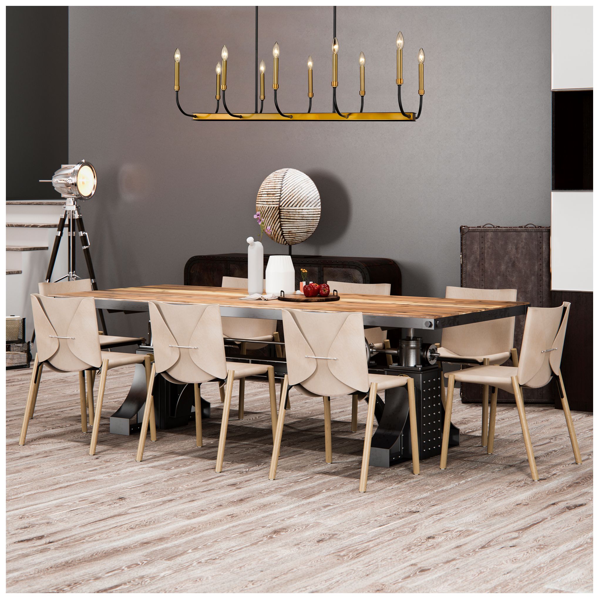 Image 3 Haylie by Z-Lite Matte Black + Olde Brass 44 inch 10 Light Chandelier more views