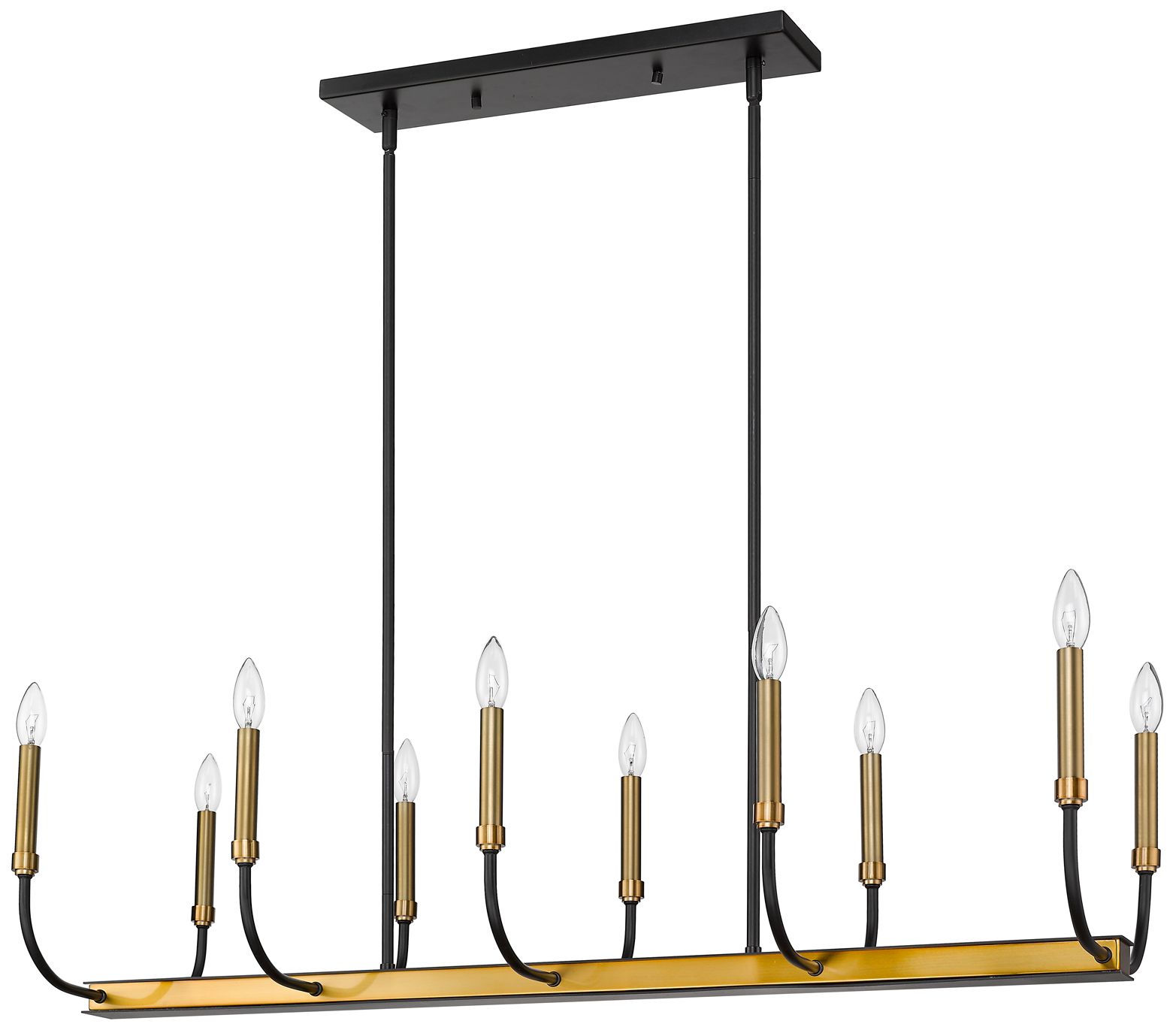 Image 7 Haylie by Z-Lite Matte Black + Olde Brass 44 inch 10 Light Chandelier more views