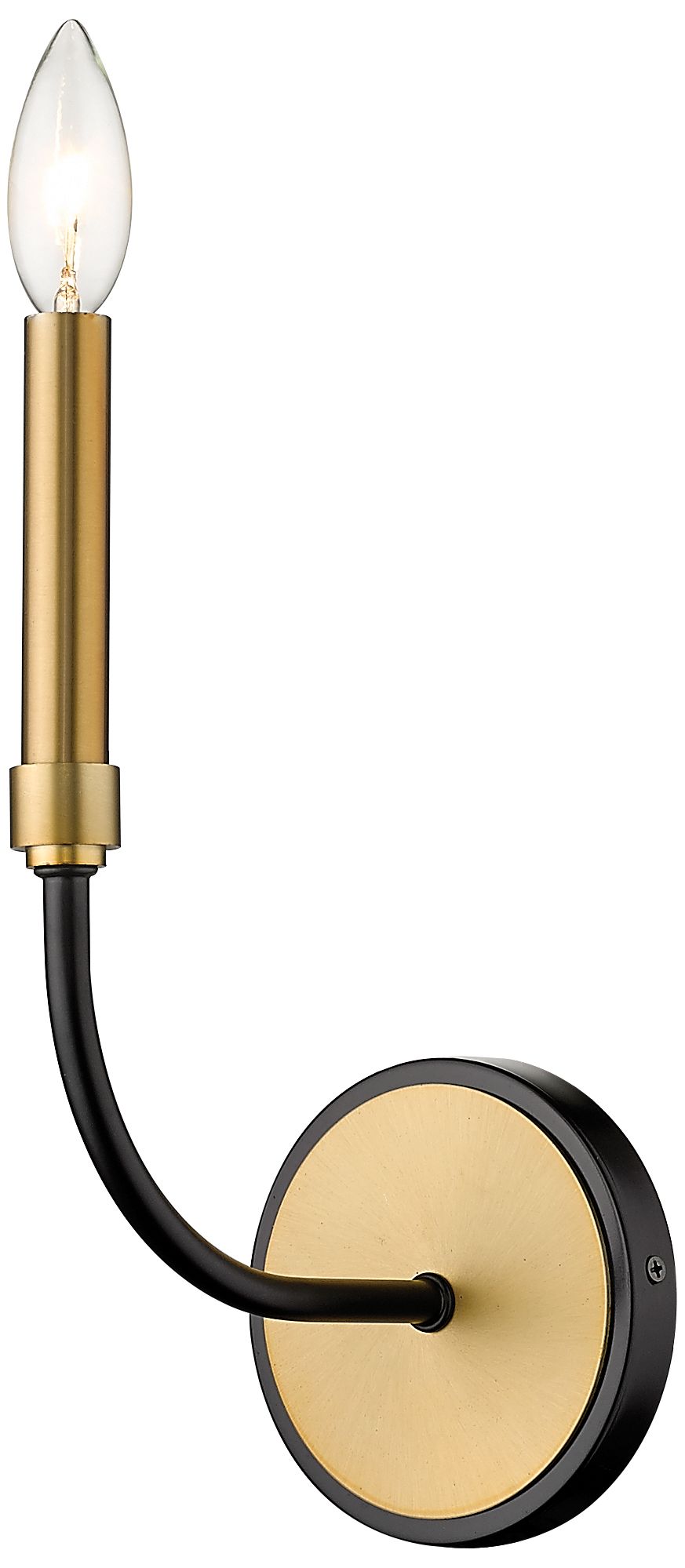 Haylie by Z-Lite Matte Black + Olde Brass 5.25 inch 1 Light Wall Sconce