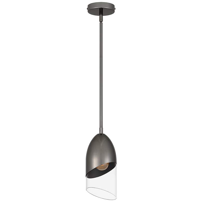 Image 1 Haynes 1-Light Black Chrome Mini Pendant Light
