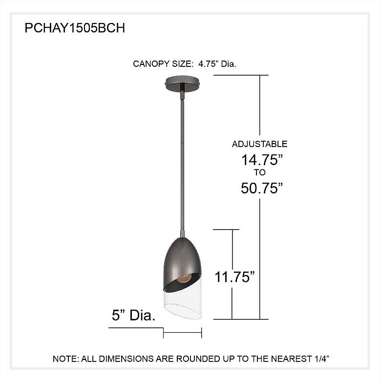 Image 7 Haynes 1-Light Black Chrome Mini Pendant Light more views