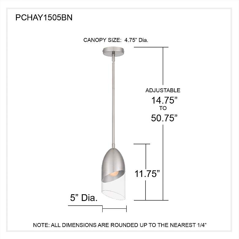 Image 7 Haynes 1-Light Brushed Nickel Mini Pendant Light more views
