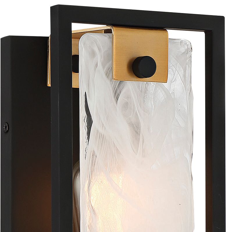 Image 2 Hayward 1-Light Wall Sconce in Matte Black with Warm Brass Accents more views