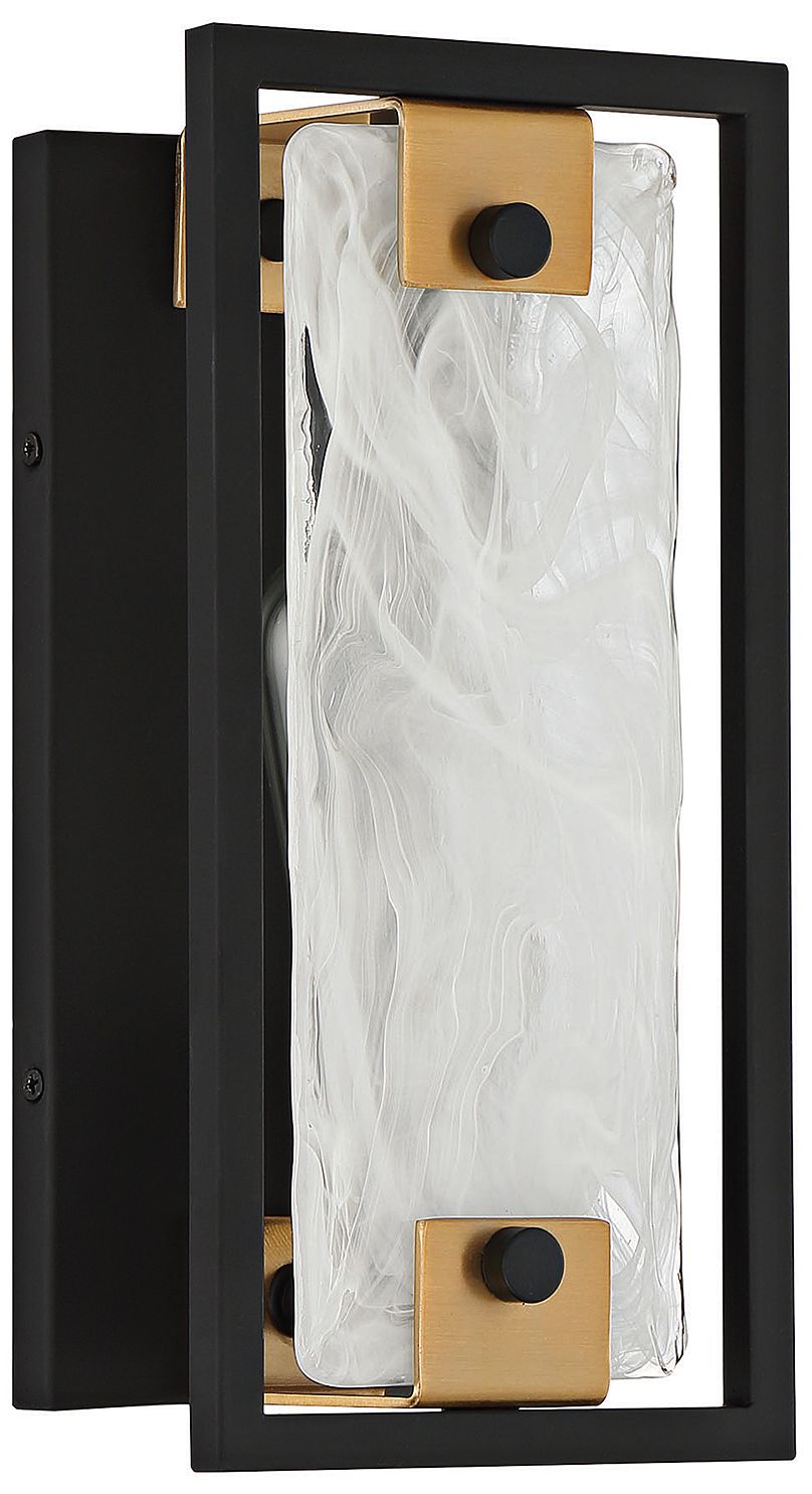 Image 3 Hayward 1-Light Wall Sconce in Matte Black with Warm Brass Accents more views