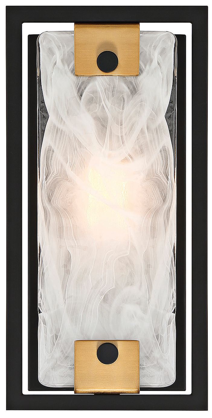 Image 4 Hayward 1-Light Wall Sconce in Matte Black with Warm Brass Accents more views