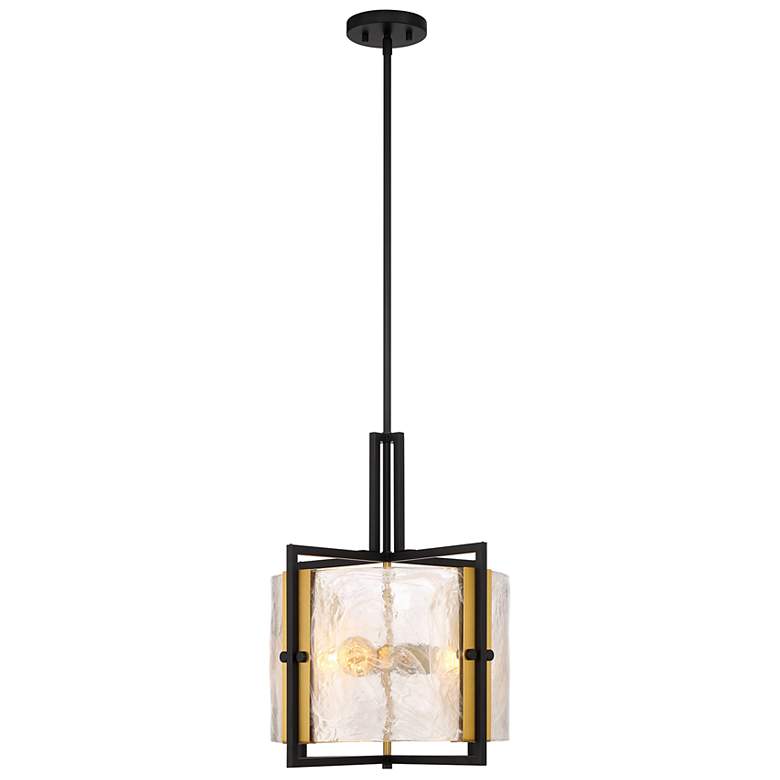 Image 5 Hayward 3-Light Pendant in Matte Black with Warm Brass Accents more views