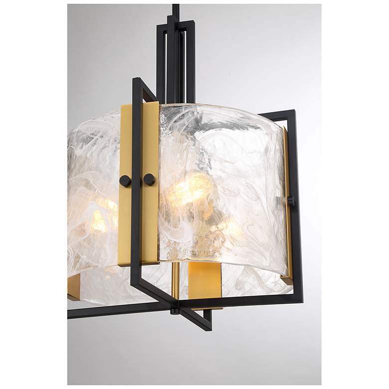 Image 6 Hayward 3-Light Pendant in Matte Black with Warm Brass Accents more views