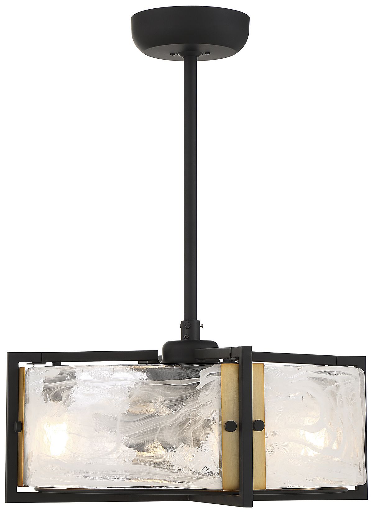 Image 7 Hayward 4-Light Fan D'Lier in Matte Black and Warm Brass (Fandelier) more views