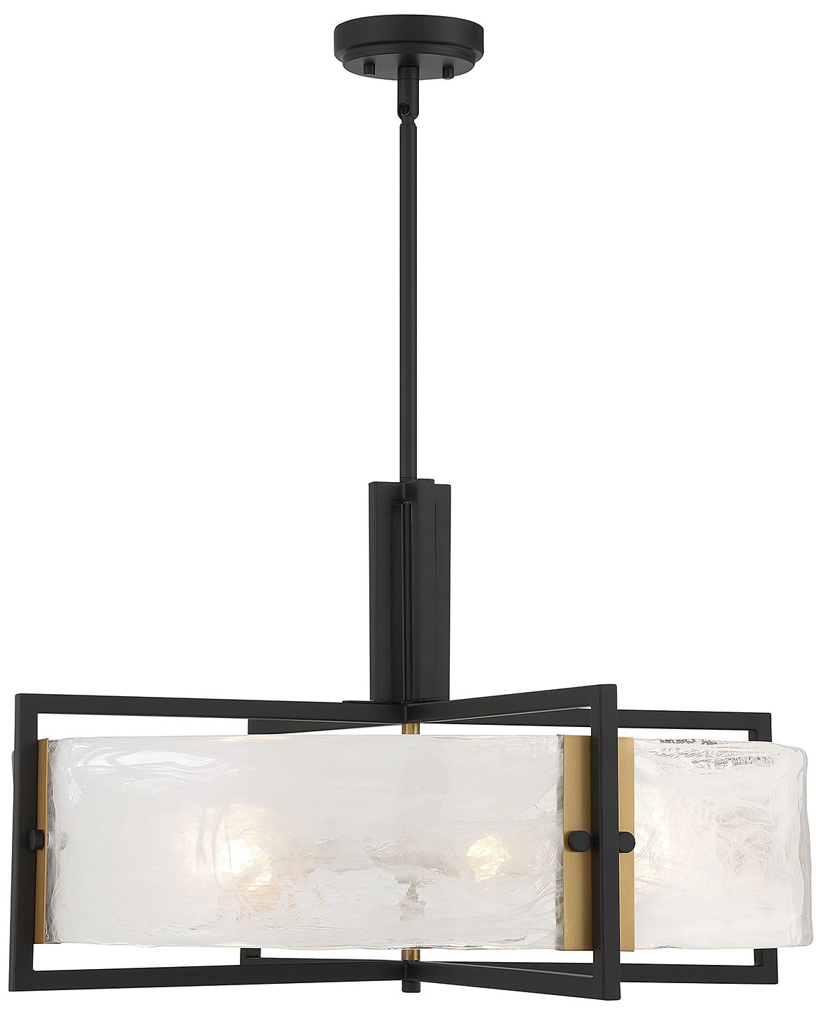 Image 2 Hayward 5-Light Pendant in Matte Black with Warm Brass Accents