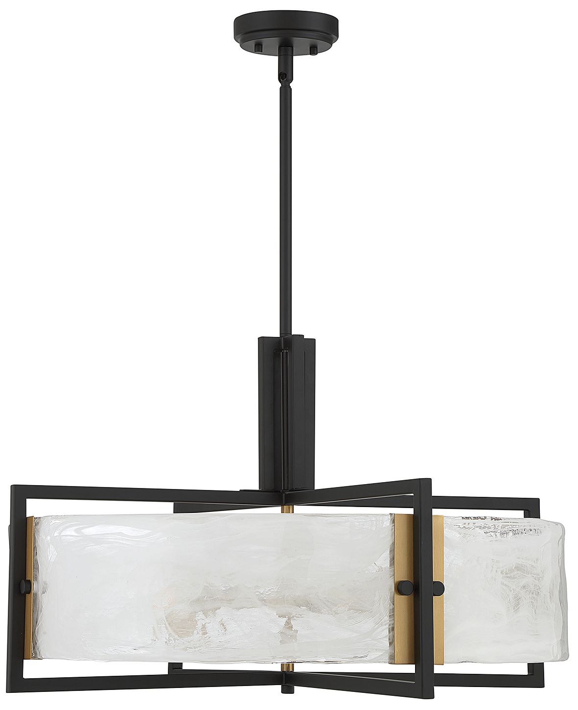 Image 4 Hayward 5-Light Pendant in Matte Black with Warm Brass Accents more views