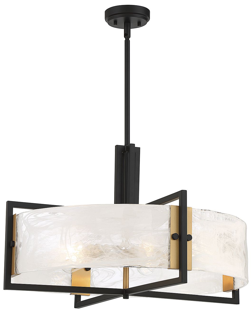 Image 5 Hayward 5-Light Pendant in Matte Black with Warm Brass Accents more views