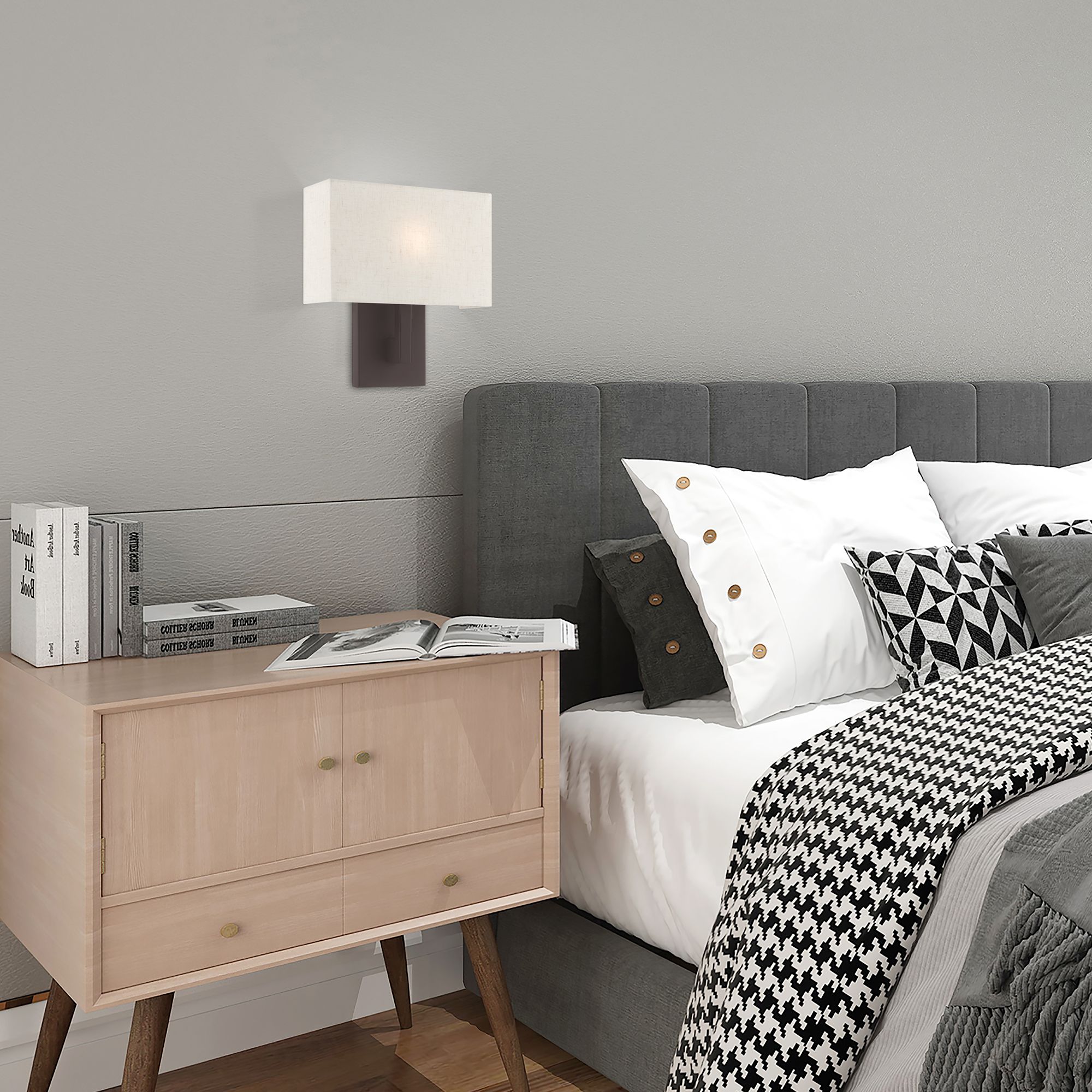 Hayworth 12" High Bronze Rectangular Wall Sconce