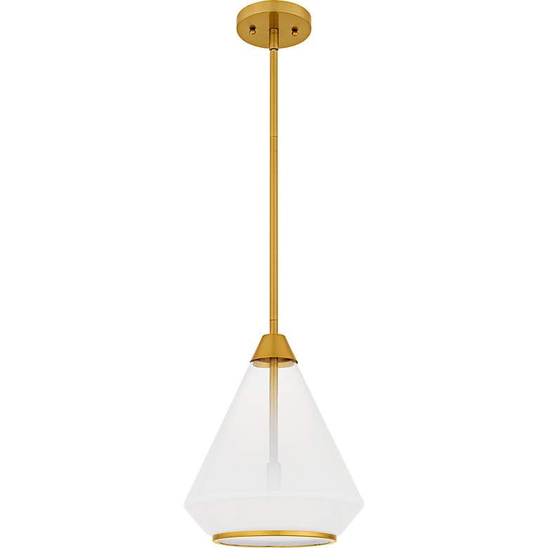 Image 2 Haze 1-Light Brushed Gold Mini Pendant more views