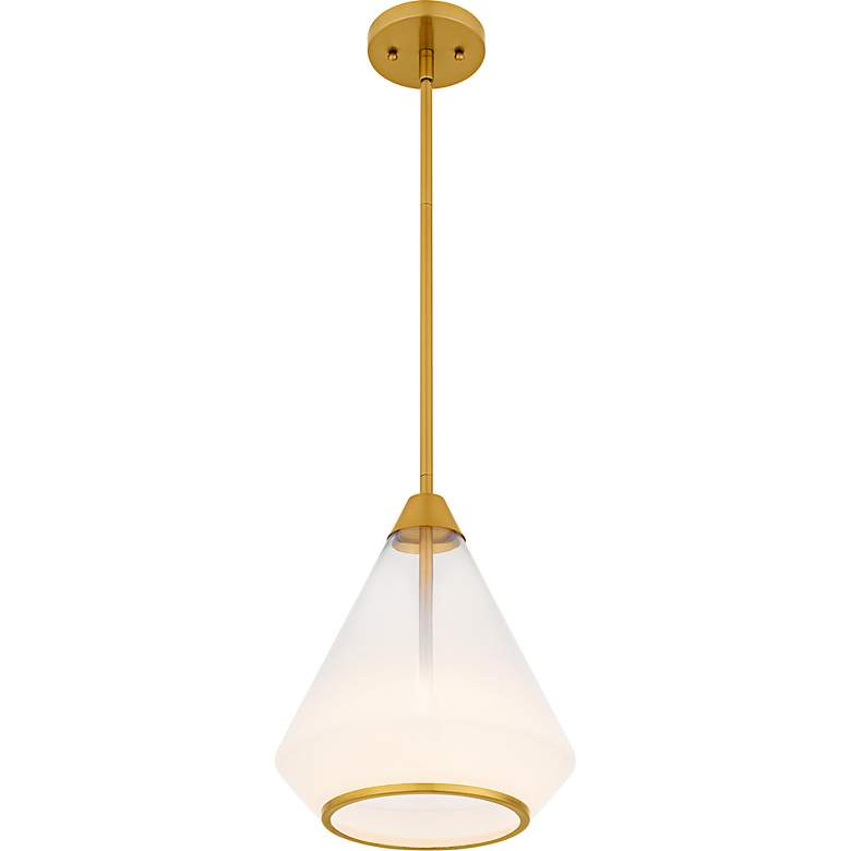 Image 4 Haze 1-Light Brushed Gold Mini Pendant more views
