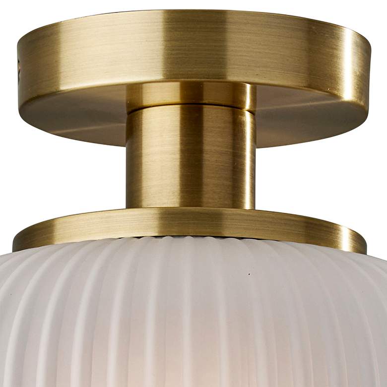 Image 3 Hazel 10" Wide Antique Brass Metal Ceiling Light more views