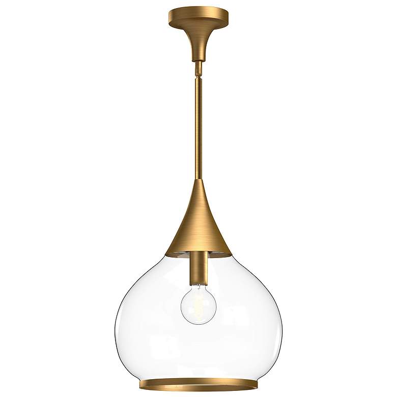 Image 1 Hazel 14 1/4" Wide Aged Gold and Clear Glass Pendant Light